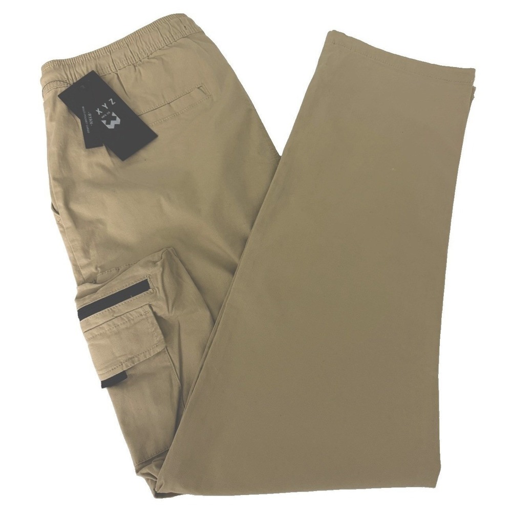 WXYZ Men's Sub Khaki Los Angeles Rayan Tech Twill Multi-Pocket Cargo Pants SZ XL